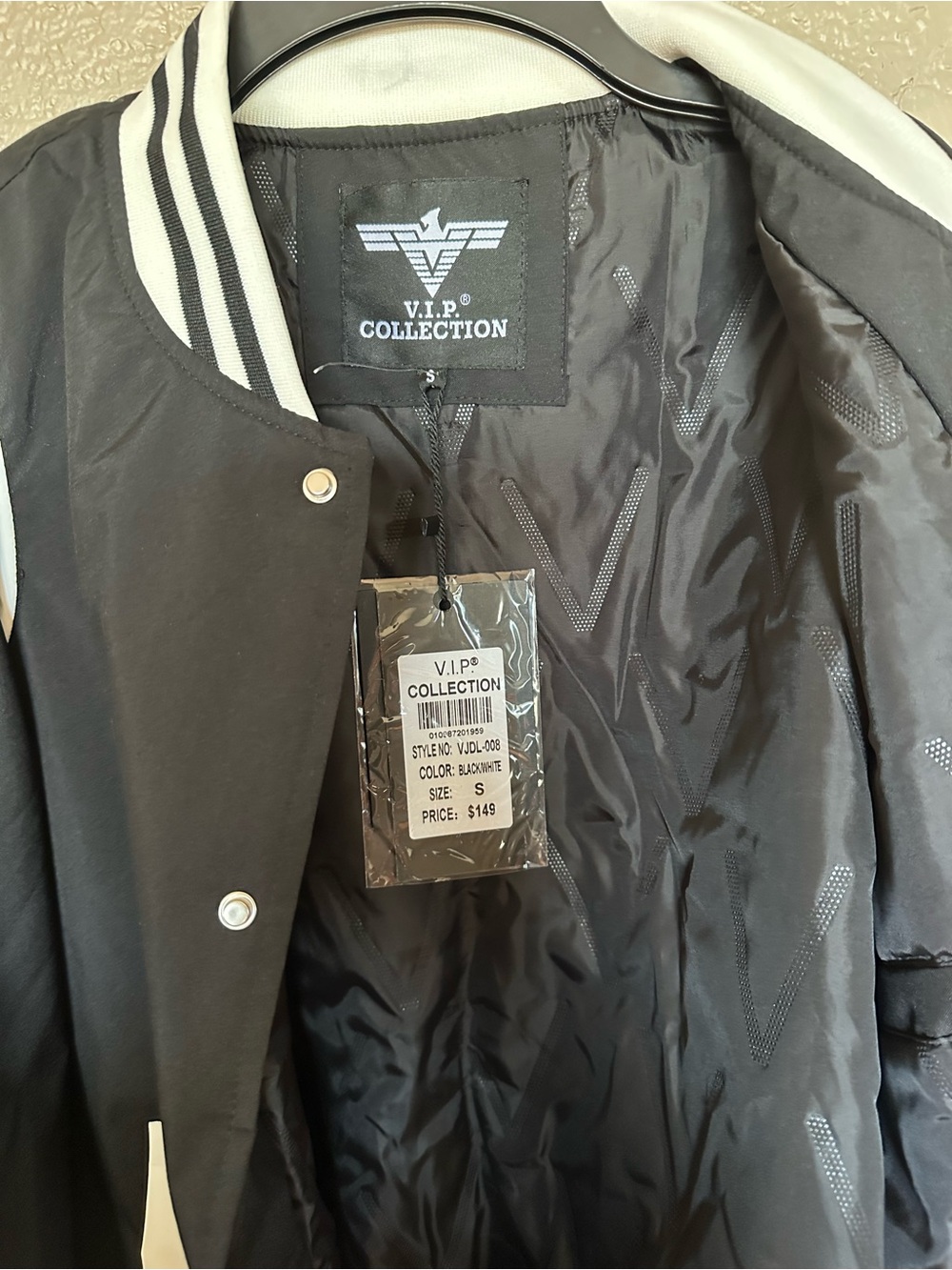 Collection B Black & White Varsity Bomber Jacket